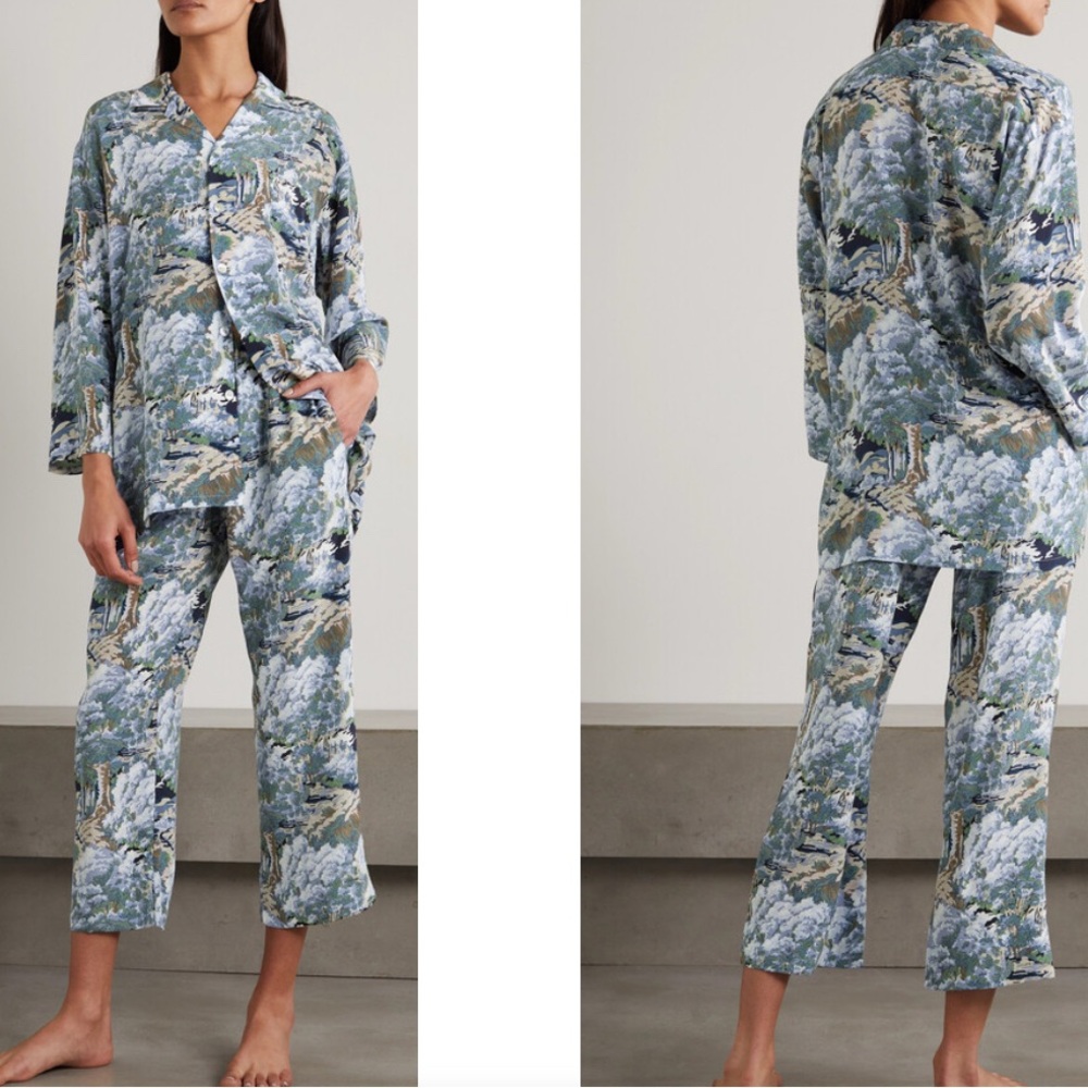 OLIVIA VON HALLE | Casablanca printed silk crepe de chine pajama set | SMALL